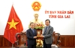Chủ tịch UBND tỉnh Trương Hải Long tiếp xã giao Đoàn Đại sứ quán Lào