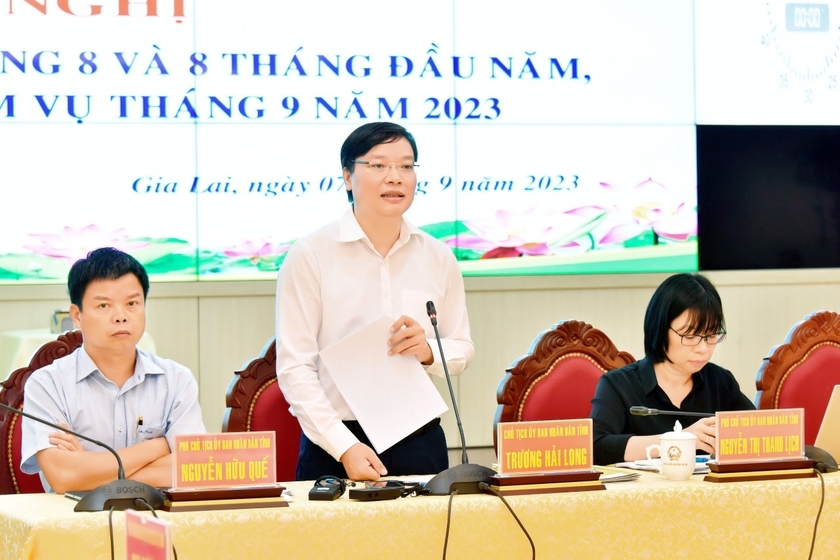 Chủ tịch UBND tỉnh Trương Hải Long phát biểu tại hội nghị. Ảnh: Đức Thụy ảnh 1
