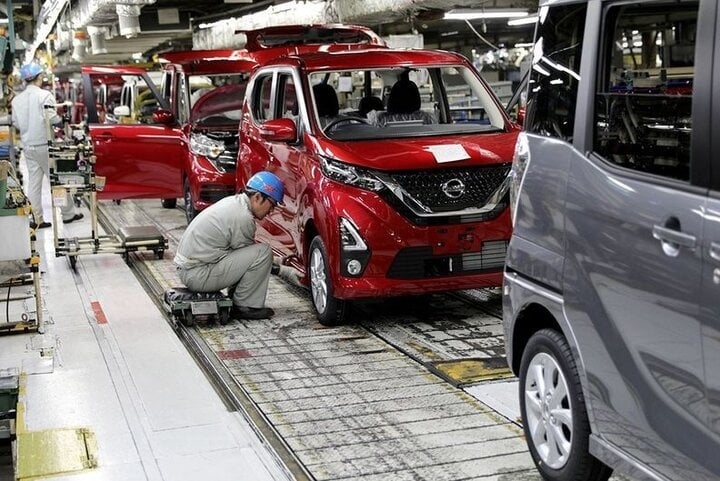 Nhà máy sản xuất ô tô điện Nissan ở Nhật Bản. (Ảnh: Bloomberg)