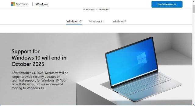 Trang web cập nhật được Microsoft đưa ra nhằm cảnh báo người dùng Windows 10