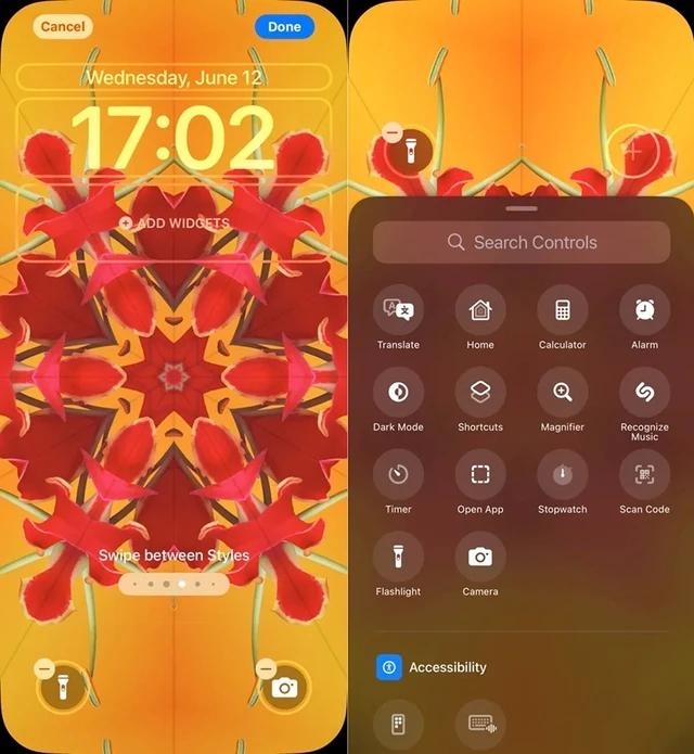Người dùng có thể thay thế các shortcut đèn pin và máy ảnh bằng ứng dụng mình yêu thích trên màn hình khóa của iOS 18