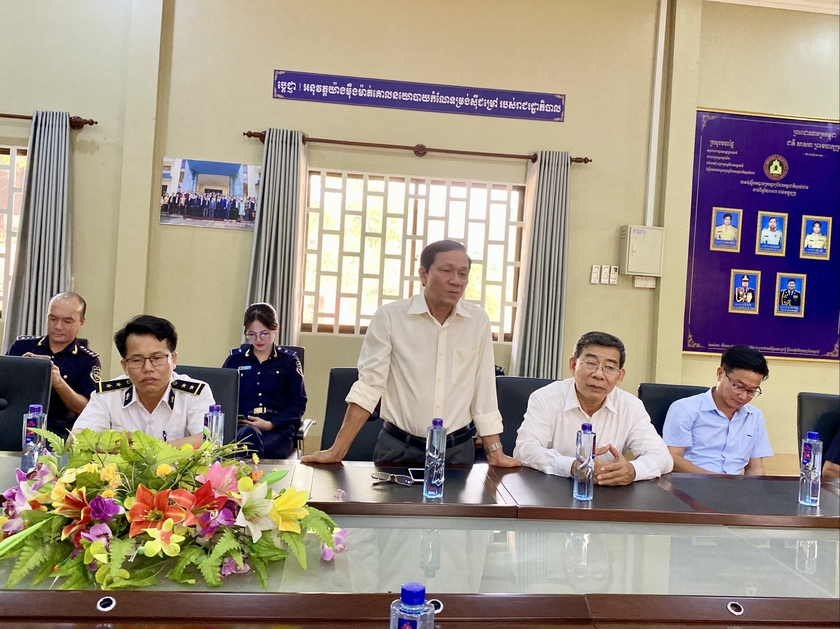 Ông Nguyễn Xuân Thưởng-Phó Trưởng Ban quản lý Khu Kinh tế tỉnh phát biểu tại buổi chúc Tết. Ảnh: Hà Duy