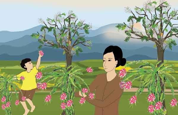 Hãy thưởng thức bức hình vườn thanh long đầy màu sắc và phong phú như một tổ chim đang hòa nhịp cùng thiên nhiên. Bạn sẽ cảm nhận được sự mộc mạc, đơn giản và đầy cuốn hút của vườn thanh long - một di sản đặc trưng của vùng miền nam Việt Nam.